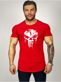 Resim Black İstanbul Kurukafa Baskılı Fitness Tshirt 