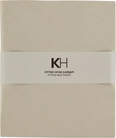 Resim Karaca Home Basic %100 Pamuk Çift Kişilik Lastikli Çarşaf Ekru 