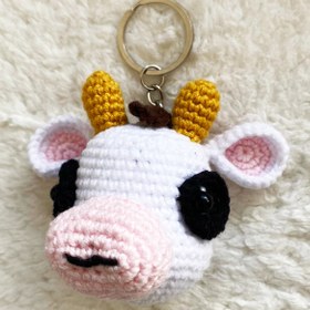 Resim Amigurumi Inek Anahtarlık 
