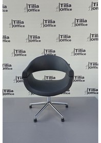 Resim Vera Kesim Tarama Çalışma Bekleme Koltuğu Krom Konik Sabit Ayak Siyah 