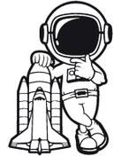 Resim Kıvırcıkyoga Astronot 50x75 Cm 