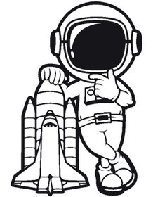 Resim Kıvırcıkyoga Astronot 50x75 Cm 