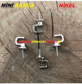 Resim Küçük Nikel Dekoratif Kanca Mini Vidalı Kanca Tesbih Askısı 100Ad 