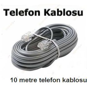 Resim 10 Metre Hazir Soketli Telefon Adsl Modem Hat Kablosu 