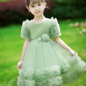 Resim Kızlar için Prenses Elbise Yaz Kısa Kollu Diz Boyu A-Line Etek Ruffled Hem ve Kurdele Detaylı - Hafif Esnek Olmayan Kumaş, Katı Renk Sevimli Karikatür Hayvan Baskısı Doğum Günü Partileri, Rahat Geziler ve Günlük Giyim, Kızlar için Prenses Elbiseleri, Parti Kıyafeti, Eğlenceli Tasarım, Rahat Uygun 