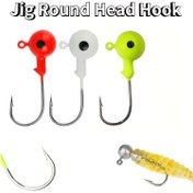 Resim 10 adet Premium Kurşun Jig Başlı Balıkçılık Kancaları, 2.5g-14g - Keskin, Renkli Yuvarlak Başlı ve Dikenli Kanca ile Güvenli Yumuşak Solucan & Sert Yem Bağlantısı, Tatlısu & Tuzlu Su Balıkçılığı için İdeal 