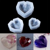 Resim 3 Boyut 3D Aşk Epoksi Reçine Kalıbı Geometrik Kalp Şekli Mum Kalıpları DIY Epoksi Reçine Sabun El Sanatları Ev Dekorasyon Araçları için 
