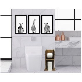 Resim Bk Home Doğal Masif Ahşap Tuvalet Kağıtlığı Ve Dekoratif 3’Lü Ahş (551051982) 