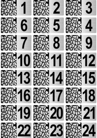 Resim Metal Kapı Masa Dolap Posta Kutusu Numarası 7X14 cm Gümüş Renk (1…24) 