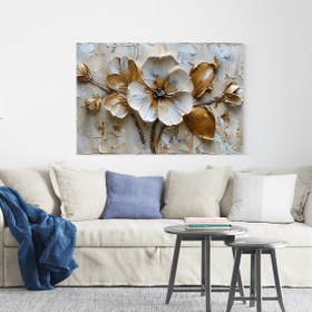 Resim Duvarda Canlı Çiçekler - 150x100 