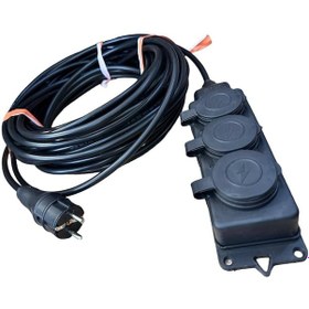 Resim 25 Mt 3'lü Grup Priz 3x2,5 Mm Cca Ttr Siyah Renk Topraklı Kauçuk 