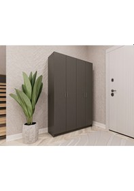 Resim Asra Trend Mdf Vestiyer & Portmanto & Ayakkabılık - 120x180x33cm, Askılı, Çok Raflı, Kapaklı V-08 Gri 