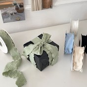 Resim Bohem Tarzı Polyester Kurdele, Görünmez Izgara Dalgası, Noel, Paskalya, Şükran Günü, Hanuka için Hediye Paketleme Kurdelesi, Mevsimsel Fiyonklar ve Kurdele Dekoru, Tüy Yok, DIY El Sanatları Malzemeleri 