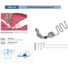 Resim Uma Çift Kıvırma Şerit Apara(Ayak UCU)25X6MM/UMA-237(KS66) 