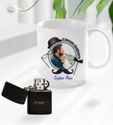 Resim Bk Gift Kişiye Özel Babalar Günü Hediyesi Fotoğraflı Kupa Bardak Ve Benzinli Çakmak Seti-91 