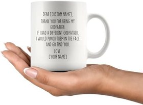 Resim Godfather Gifts Personalized Custom Name Mug Gifts for Godfather Funny Godfather Gift Idea Fathers Day Birthday Christmas Best Godfather 