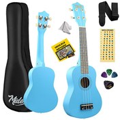 Resim Midex UKX-233BL Mavi Concert Ukulele (Askı Çanta Metod Pena) 