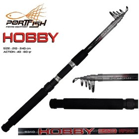 Resim Portfish Hobby Teleskopik Fiber Olta Kamışı 240 CM 40-80 Gr 