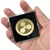 Resim Replika Madeni Para 1 adet, Altın Gümüş dalgalı madeni anma parası, şeffaf akrilik kasa ve kadife astarlı sergileme kutusu ile, kripto para birimi XRP koleksiyon hediyesi 