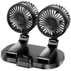 Resim Araba Head Fanı Döndürme 2 Dişli Ayarlanabilir Soğutma Fanı Araçlar Ofis Gösterge Tablosu Montaj Usb Powered Fan 