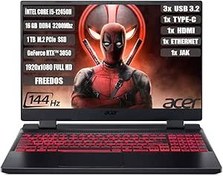 Resim Acer Nitro5 AN515-58 I5-12450H 16GB 1 Tb SSD RTX3050-4GB 15.6" IPS Fhd 144Hz Freedos NH.QFJEY.007+161 