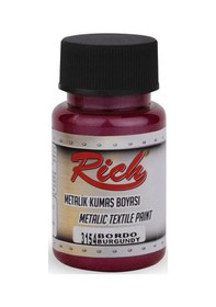 Resim Rich Metalik Akrilik Kumaş Boyası 50Cc - Bordo N11.1758 