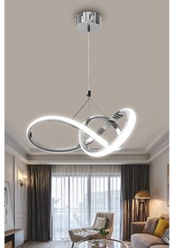 Resim Kardelen Modern Sarkıt Led Avize - Beyaz Işık / Krom Krom 