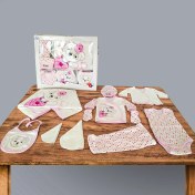 Resim Tangmoda Kız Bebek Hastane Çıkışı 10 Parça Pembe Kedi Desenli 