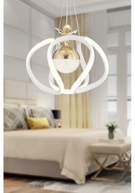 Resim Ey-El Tasarım Ahtapot Sarkıt Gold Beyaz Toplu Led Avize Beyaz Kasa Gold Toplu 