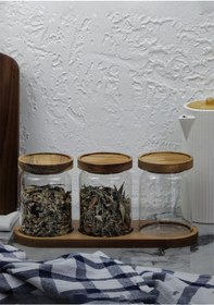 Resim Akasya 3lü Kavanoz Seti - Cam Kavanoz Takımı - 3x600 Ml 