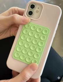 Resim Vakumlu Silikon Telefon Tutucu, Telefon Vantuz, Telefon Ayna Tutucu, Duş, Tiktik video çekim tutucu (Fıstık Yeşil, Tek Taraflı/Yapışkanlı) 