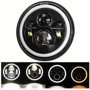 Resim Tongdashop 4 Boncuklu 7 Inç Çift Xunda Led Motosiklet Farı 3000 Lümen H4 Yakın Uzak Işık 