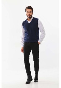 Resim Günay Erkek V Yaka Yün Süveter 0108 Lacivert 