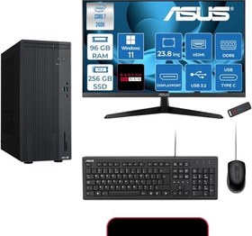 Resim Asus Expertcenter P500MV Intel® Core™ Ultra 7 240H 5.2ghz Aı 96GB Ddr5 256GB SSD 23.8"120Hz 4GB/RX550 WIN11HOME Mini Tower Masaüstü Bilgisayar D724016512B0D21H31+ZETTAUSBBELLEK 