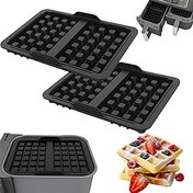Resim WENAUANG 2 adet silikon Belçika waffle kalıbı, AF300EU, AF400EU, AF451EU, SL400EU, ve AF500DE ile uyumlu, sıcak hava fritözü aksesuarı, Belçika waffle aksesuarları 