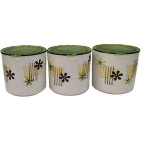 Resim Baharatlık 3 Lü Büyük 12 x 13 CM - Ekru - Yeşil 