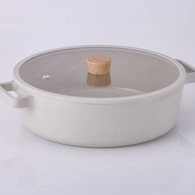 Resim Neoflam Fika Alüminyum Beji Cam Kapaklı Döküm Tencere 30 Cm 