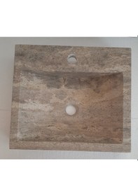 Resim Tezgah Üstü Mermer Lavabo 