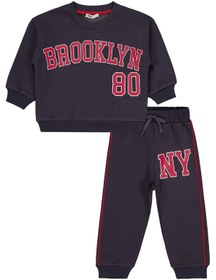 Resim Civil Boys Brooklyn 80 Baskılı Biyeli 2-5 Yaş Eşofman Takımı - Gri - Antrasit / 2-3 Yaş 
