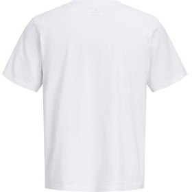 Resim Jack & Jones Jack&jones 12298018 0 Yaka Erkek Tshirt - Beyaz Çok Renkli 