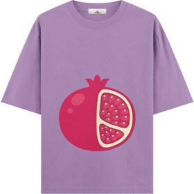 Resim Pomegranate - Hamile Oversize Tshirt - Mor / S / Oversize 