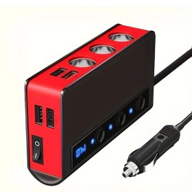 Resim Sunshine011 Kırmızı Tr-24 Araba Şarj Cihazı Yüksek Güçlü Çok Fonksiyonlu Qc3 0 Hızlı Şarj 12v 120w 24v 180w 