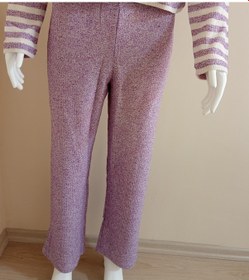 Resim Crop Kesim Çizgili Pijama Takımı Dowry Mor 