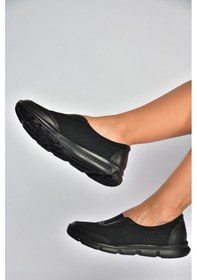 Resim Fox Shoes U555191003 Siyah Hakiki Deri Comfort Ortopedik Taban Kadın Ayakkabı Siyah-hakiki Deri 