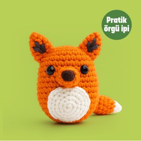 Resim Genel Markalar Tilki Tığ Kiti Yeni Başlayanlar İçin Videolu Amigurumi Örgü Oyuncak Seti- Pratik Örgü İp 