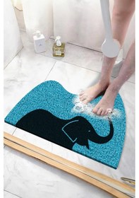 Resim Filli Panda Banyo Paspası Kaymaz Taban Yumuşak Esnek Paspas Islak Zemin Hijyenik Paspas 40x60 Cm Mavi 