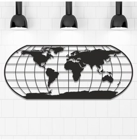 Resim Dünya Haritası Xl Metal Tablo 