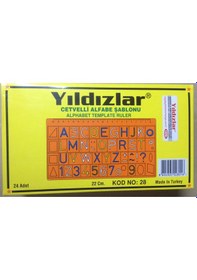 Resim Cetvelli Alfabe Şablonu Yıldızlar 