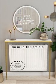 Resim TALAŞTOZUM 100 cm Gold - Beyaz Petek Üstü Raf - Dresuar 