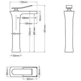 Resim Fause Yüksek Çanak Lavabo Bataryası Şelale Altın Ksl102-G 